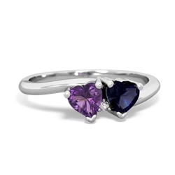 Amethyst Sweethearts 14K White Gold ring R5260