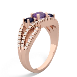 Amethyst Three Stone Aurora 14K Rose Gold ring R3080