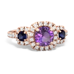 Amethyst Regal Halo 14K Rose Gold ring R5350