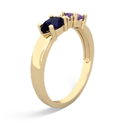 Amethyst Pear Bowtie 14K Yellow Gold ring R0865