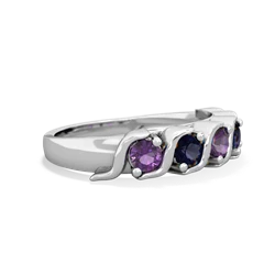 Amethyst Anniversary Band 14K White Gold ring R2089