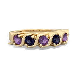 Amethyst Anniversary Band 14K Yellow Gold ring R2089