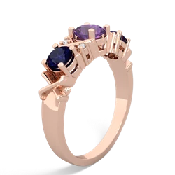 Amethyst Hugs And Kisses 14K Rose Gold ring R5016