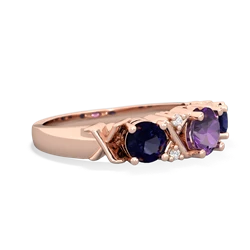 Amethyst Hugs And Kisses 14K Rose Gold ring R5016