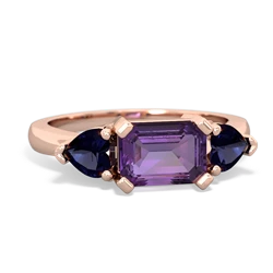 Amethyst Three Stone 14K Rose Gold ring R5235