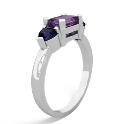 Amethyst Three Stone 14K White Gold ring R5235