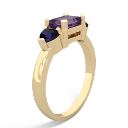 Amethyst Three Stone 14K Yellow Gold ring R5235