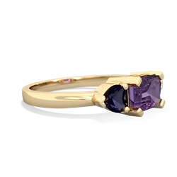 Amethyst Three Stone 14K Yellow Gold ring R5235