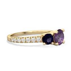 Amethyst Pave Trellis 14K Yellow Gold ring R5500