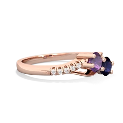 Amethyst Infinity Pave Two Stone 14K Rose Gold ring R5285