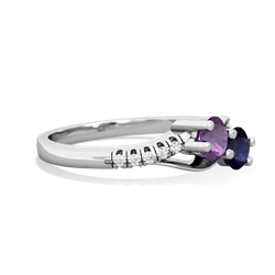 Amethyst Infinity Pave Two Stone 14K White Gold ring R5285