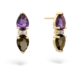 Amethyst Bowtie Drop 14K Yellow Gold earrings E0865