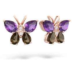 Amethyst Butterfly 14K Rose Gold earrings E2215
