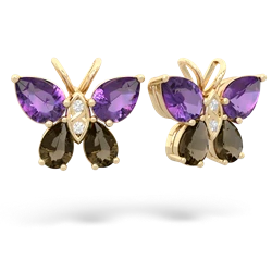 Amethyst Butterfly 14K Yellow Gold earrings E2215