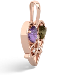 Amethyst Celtic Trinity Heart 14K Rose Gold pendant P5331