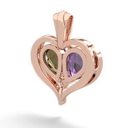 Amethyst Two Become One 14K Rose Gold pendant P5330