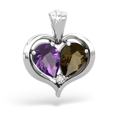 Amethyst Two Become One 14K White Gold pendant P5330