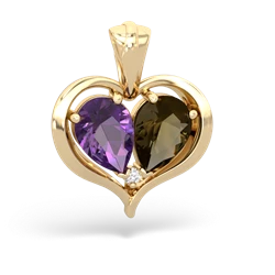 Amethyst Two Become One 14K Yellow Gold pendant P5330