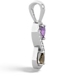 Amethyst Diamond Infinity 14K White Gold pendant P5390