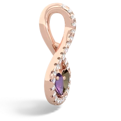 Amethyst Pave Twist 'One Heart' 14K Rose Gold pendant P5360