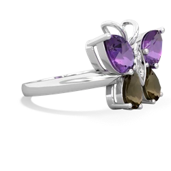 Amethyst Butterfly 14K White Gold ring R2215