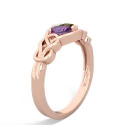 Amethyst Celtic Love Knot 14K Rose Gold ring R5420