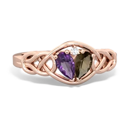 Amethyst Celtic Love Knot 14K Rose Gold ring R5420