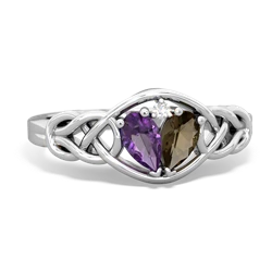 Amethyst Celtic Love Knot 14K White Gold ring R5420