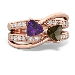 Amethyst Bowtie 14K Rose Gold ring R2360