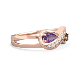 Amethyst Diamond Infinity 14K Rose Gold ring R5390