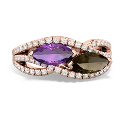 Amethyst Diamond Rivers 14K Rose Gold ring R3070