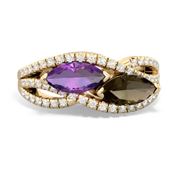 Amethyst Diamond Rivers 14K Yellow Gold ring R3070