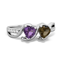 Amethyst Side By Side 14K White Gold ring R3090