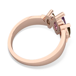 Amethyst Three Peeks 14K Rose Gold ring R2433