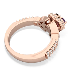 Amethyst Celtic Knot Two Hearts As One 14K Rose Gold ring R2644HRT