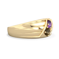 Amethyst Men's Streamline 14K Yellow Gold ring R0460