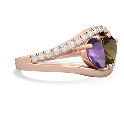 Amethyst Nestled Heart Keepsake 14K Rose Gold ring R5650