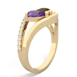 Amethyst Nestled Heart Keepsake 14K Yellow Gold ring R5650