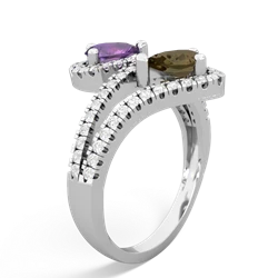 Amethyst Diamond Dazzler 14K White Gold ring R3000