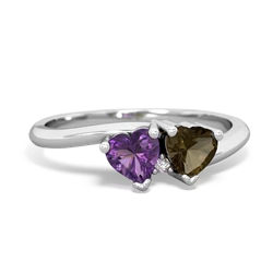 Amethyst Sweethearts 14K White Gold ring R5260