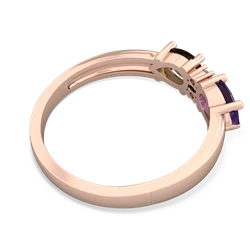 Amethyst Pear Bowtie 14K Rose Gold ring R0865