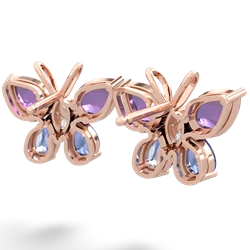 Amethyst Butterfly 14K Rose Gold earrings E2215