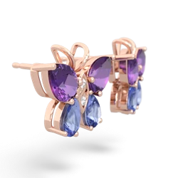 Amethyst Butterfly 14K Rose Gold earrings E2215