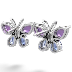 Amethyst Butterfly 14K White Gold earrings E2215