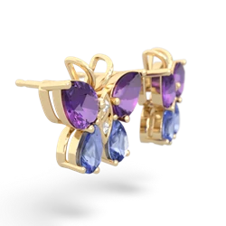 Amethyst Butterfly 14K Yellow Gold earrings E2215