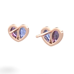 Amethyst 'Our Heart' 14K Rose Gold earrings E5072