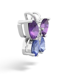 Amethyst Butterfly 14K White Gold pendant P2215