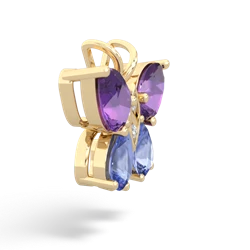 Amethyst Butterfly 14K Yellow Gold pendant P2215