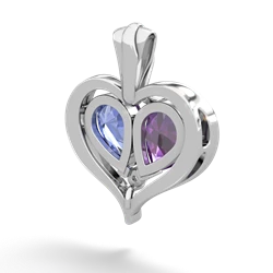 Amethyst Two Become One 14K White Gold pendant P5330