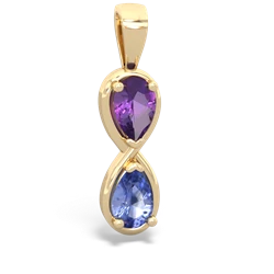 Amethyst Infinity 14K Yellow Gold pendant P5050